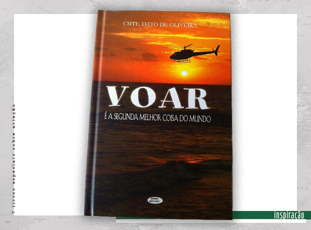 Capa de livro com imagem do mar e um helicóptero sobrevoando no entardecer